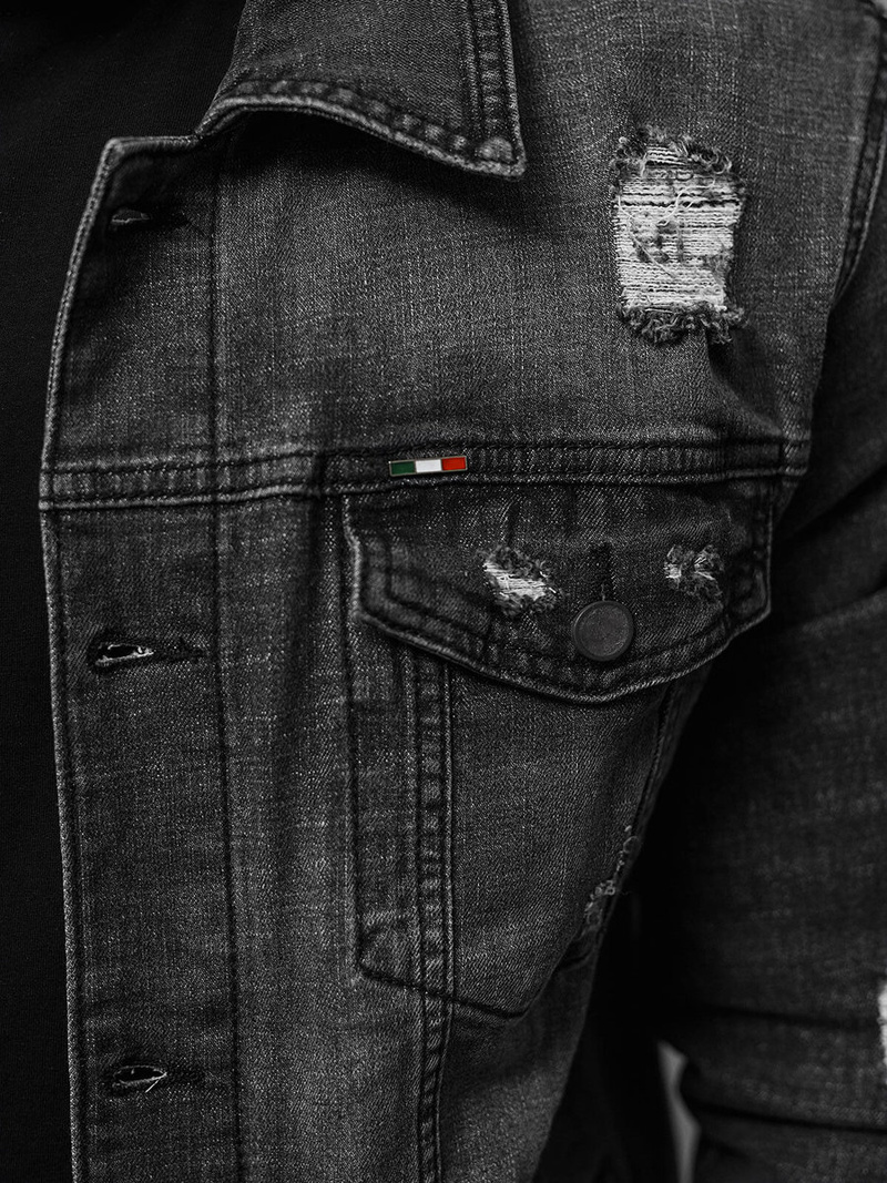 Chaqueta vaquera de hombre negra OZONEE NB/MJ515N