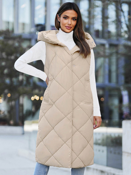 Chaleco de mujer beige OZONEE JS/5M3165/62