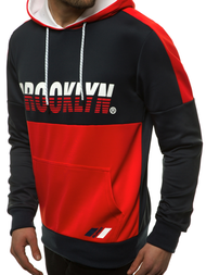 Sudadera de hombre azul marino-rojo OZONEE JS/DD20127