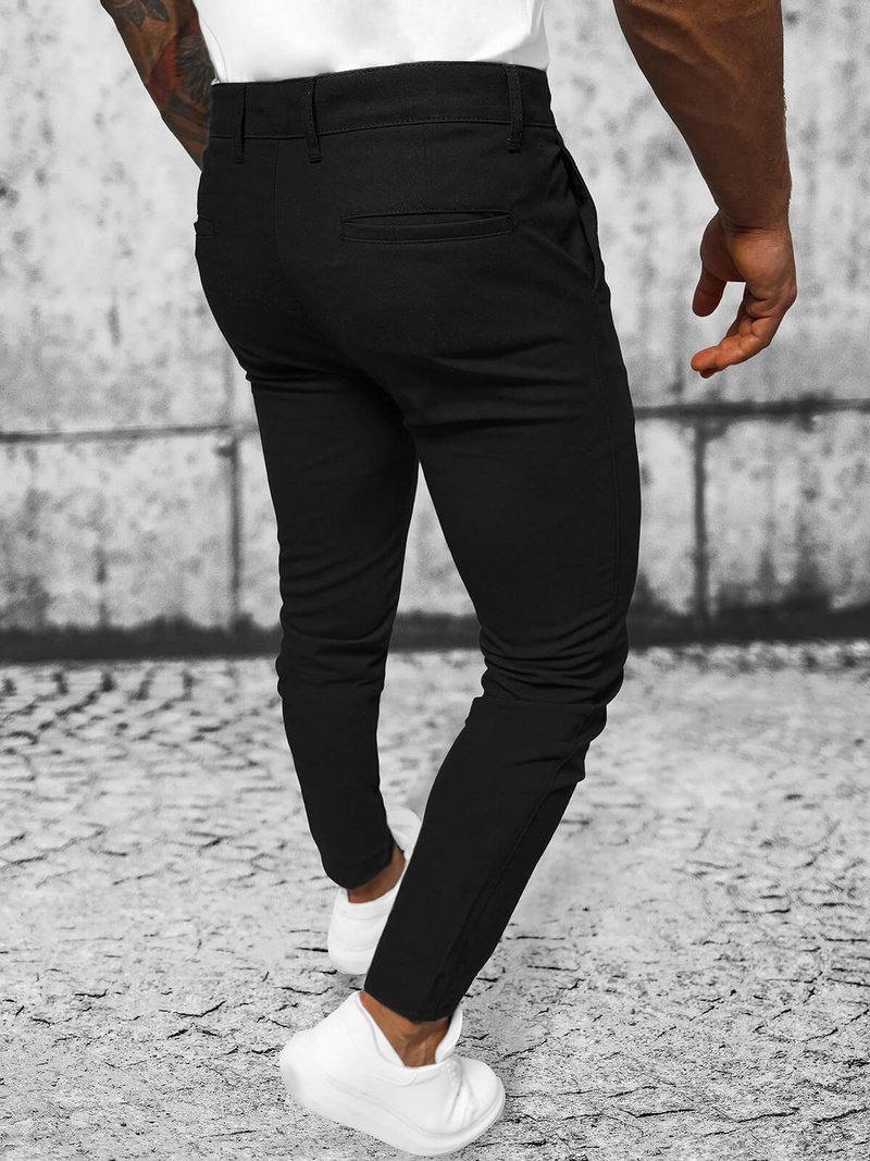 Pantalón chino de hombre negras OZONEE O/4000