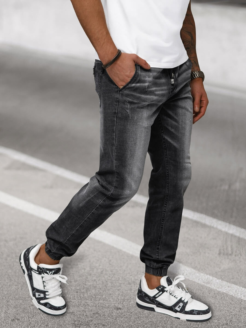 Vaqueros jogger de hombre negras OZONEE NB/MP0135N