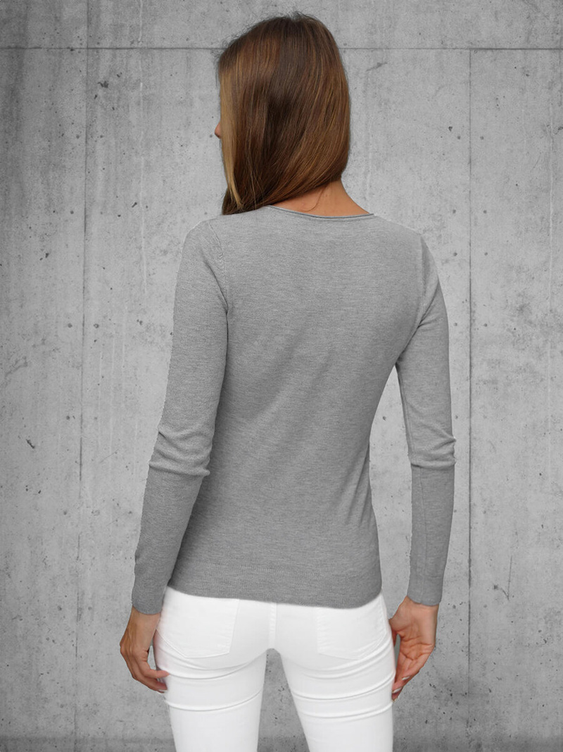 Suéter de mujer gris oscuro OZONEE JS/8006/3