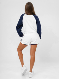 Conjunto de chándal de dos piezas blanco-azul marino OZONEE JS/M58631AB