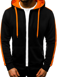 Sudadera de hombre negro-naranja OZONEE JS/2015