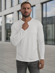 Camiseta de manga larga de hombre blanca OZONEE JS/DB71/2