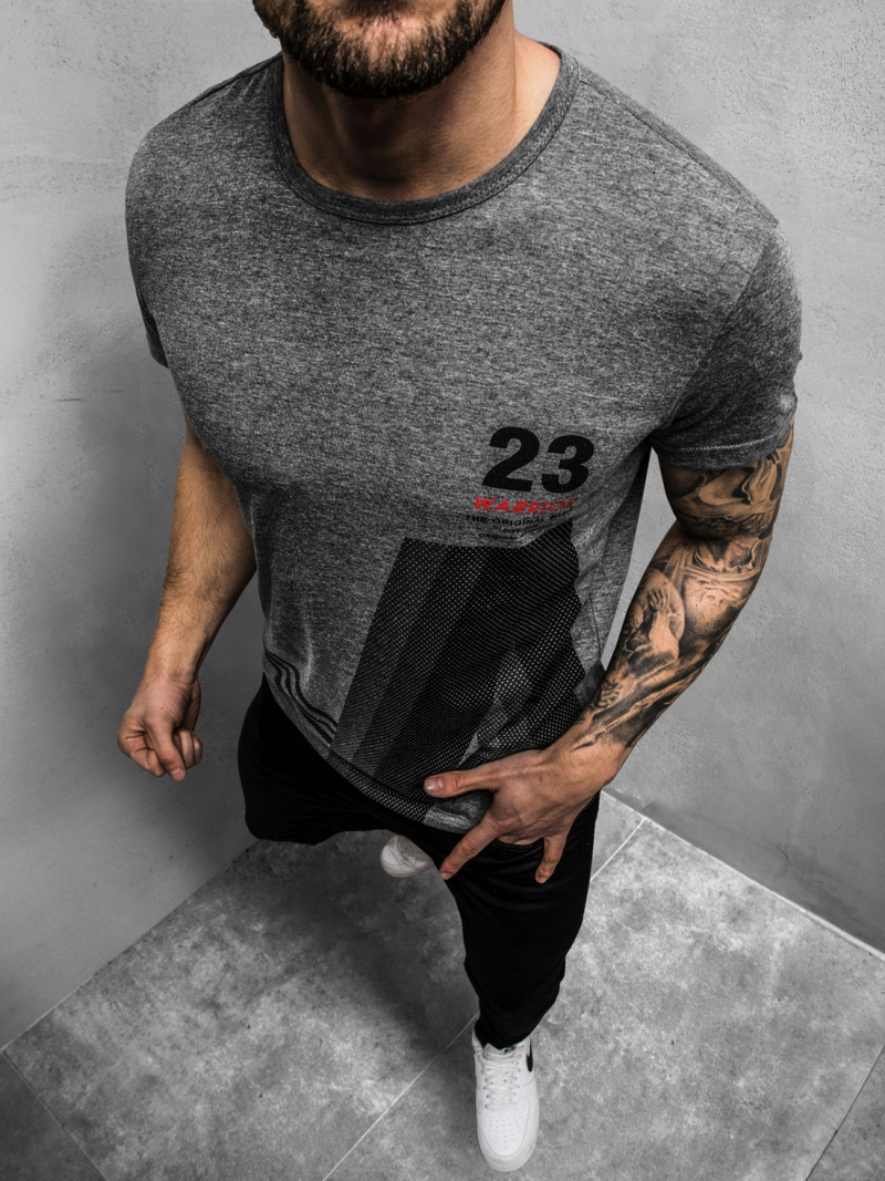 Camiseta de hombre grafita OZONEE JS/SS10932Z