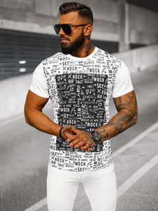 Camiseta de hombre blanca OZONEE O/T122/1Z