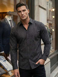 Camisa de hombre negra OZONEE V/V184Z