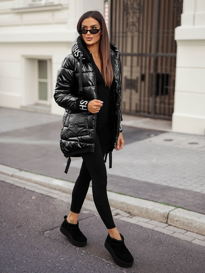 Chaqueta de mujer negra OZONEE JS/5M3188/392Z