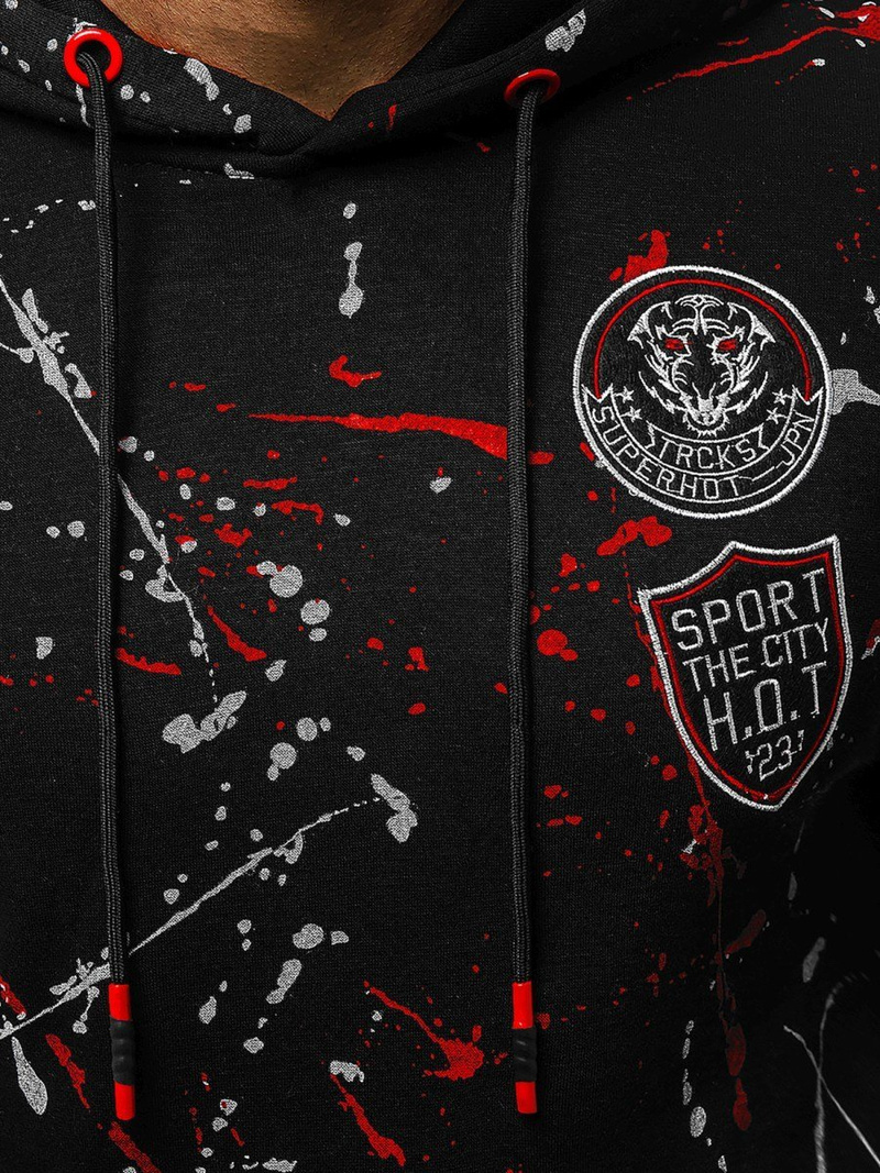 Sudadera de hombre negra OZONEE JS/DD275Z