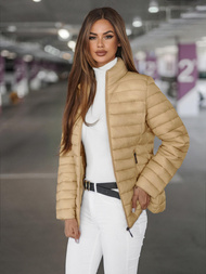 Chaqueta de mujer beige OZONEE JS/16M9111/254Z