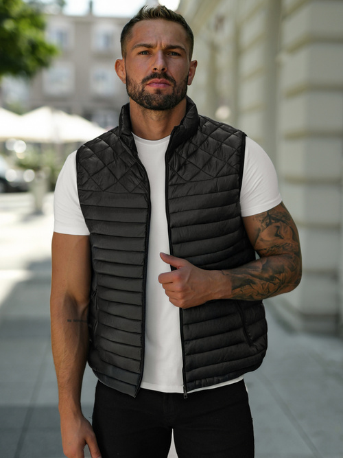 Chaleco de hombre negra OZONEE JS/16M9333/392B