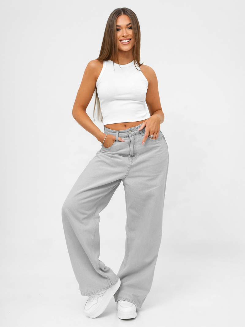 Camiseta sin mangas para mujer blanco OZONEE JS/96T665/1