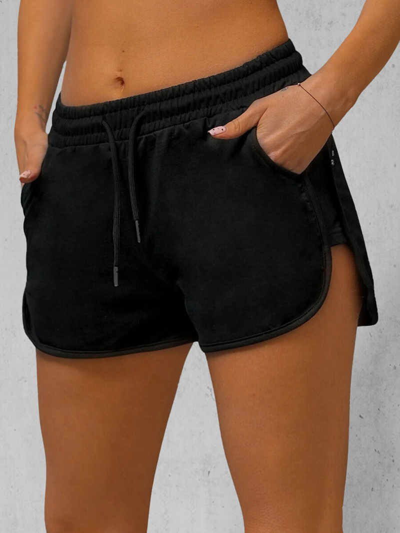 Pantalones cortos de chándal para mujer negras OZONEE JS/8K951/3