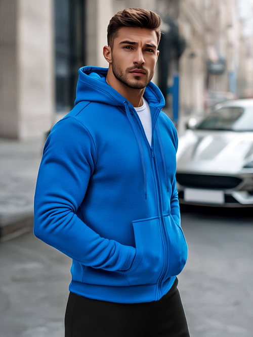 Sudadera de hombre azul OZONEE JS/2008Z