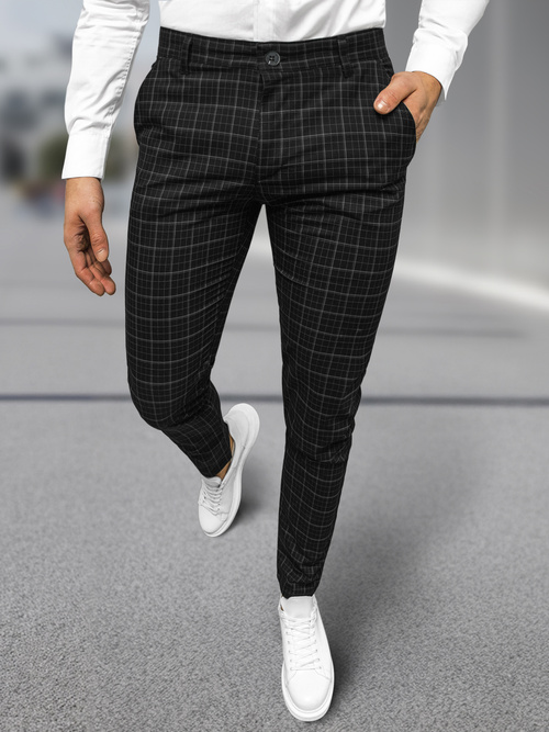 Pantalón chino de hombre negro OZONEE DJ/5515