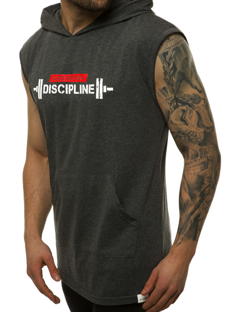 Camiseta sin mangas de hombre grafito OZONEE MACH/M1211