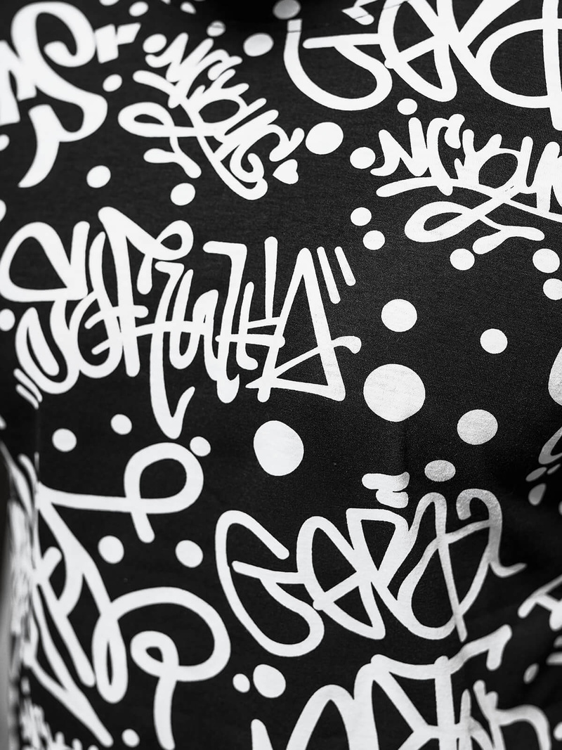 Camiseta de hombre negra OZONEE JS/8T1216/3