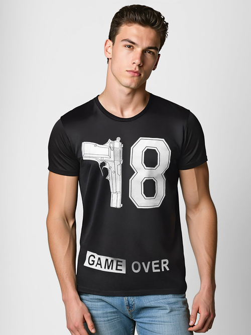 Camiseta de hombre negra OZONEE O/T123/3Z