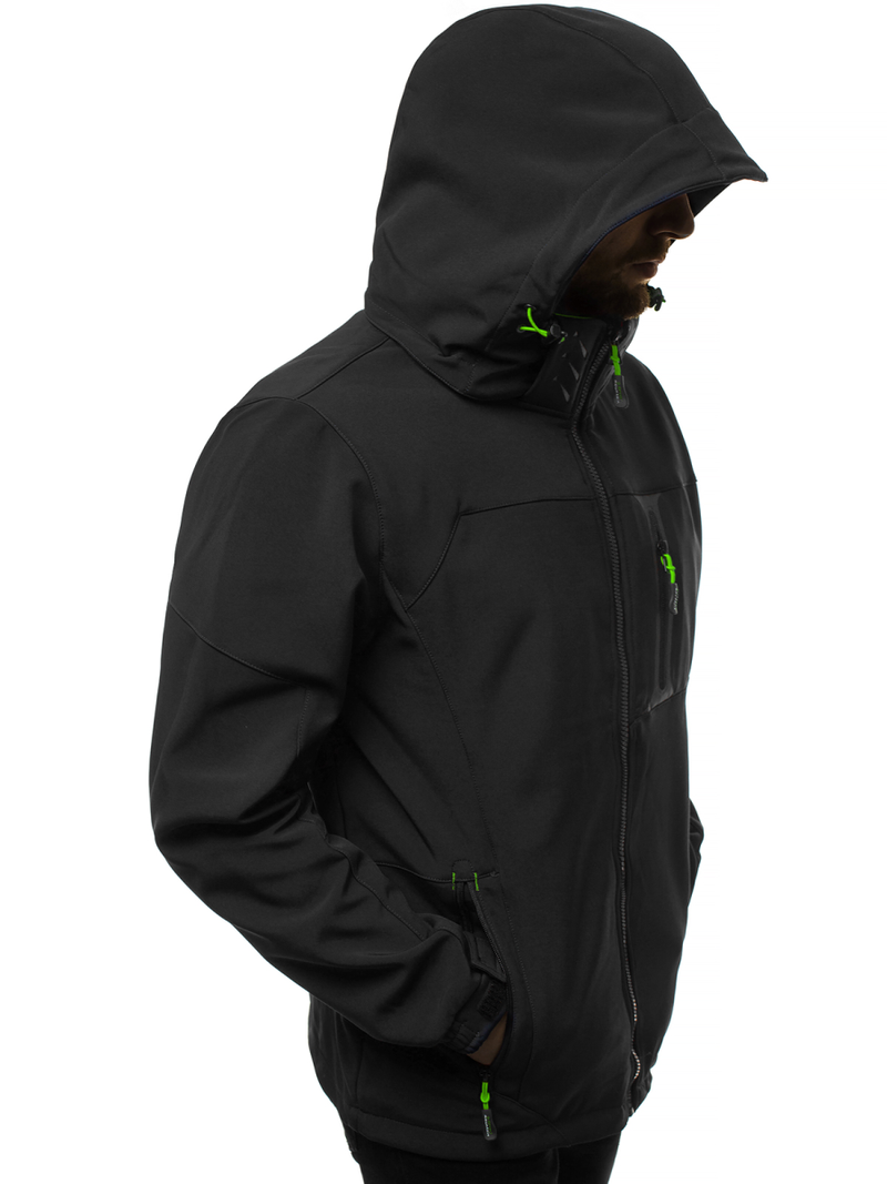 Chaqueta de hombre negra-verde OZONEE GE/12262