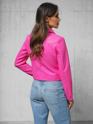 Chaqueta de cuero para mujer rosa OZONEE O/G117