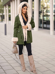 Chaqueta de mujer en verde OZONEE JS/M763/136Z