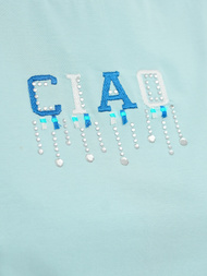 Camiseta de mujer azul claro OZONEE JS/RJ77542