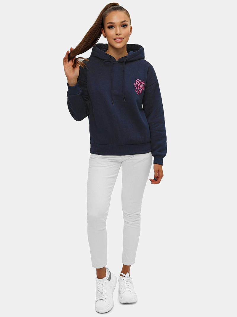 Sudadera de mujer azul marino OZONEE JS/B26013Z