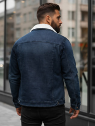 Chaqueta vaquera de hombre sherpa azul marino OZONEE NB/MJ517BSZ