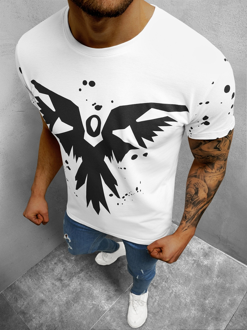 Camiseta de hombre blanco OZONEE O/1301