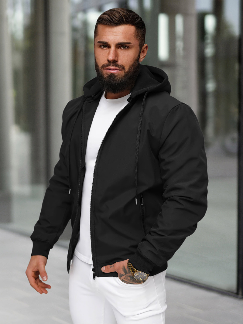 Chaqueta de hombre negra OZONEE JS/62M9502/392