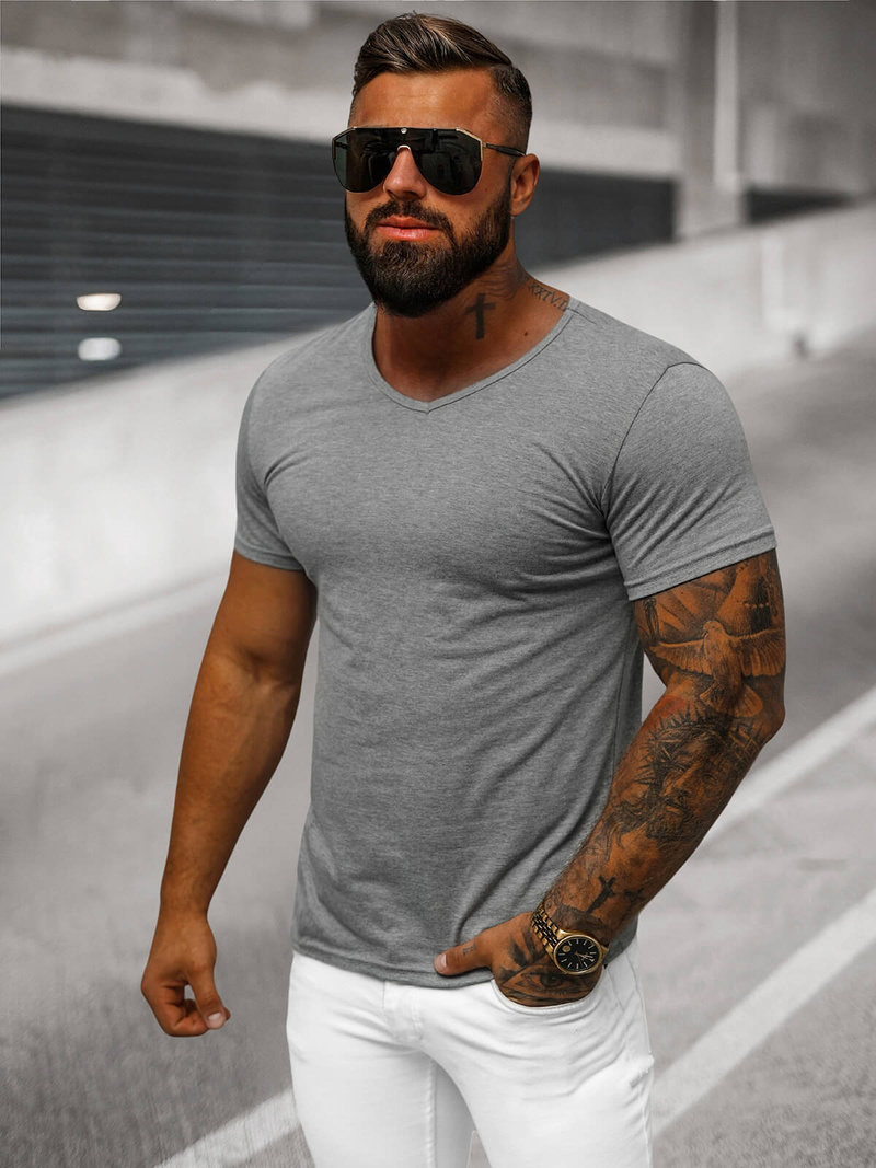 Camiseta de hombre grafito OZONEE JS/712007Z