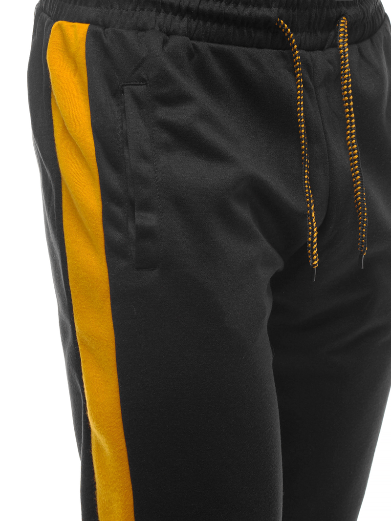 Pantalón de chándal de hombre negro amarillo OZONEE JS/JZ11003
