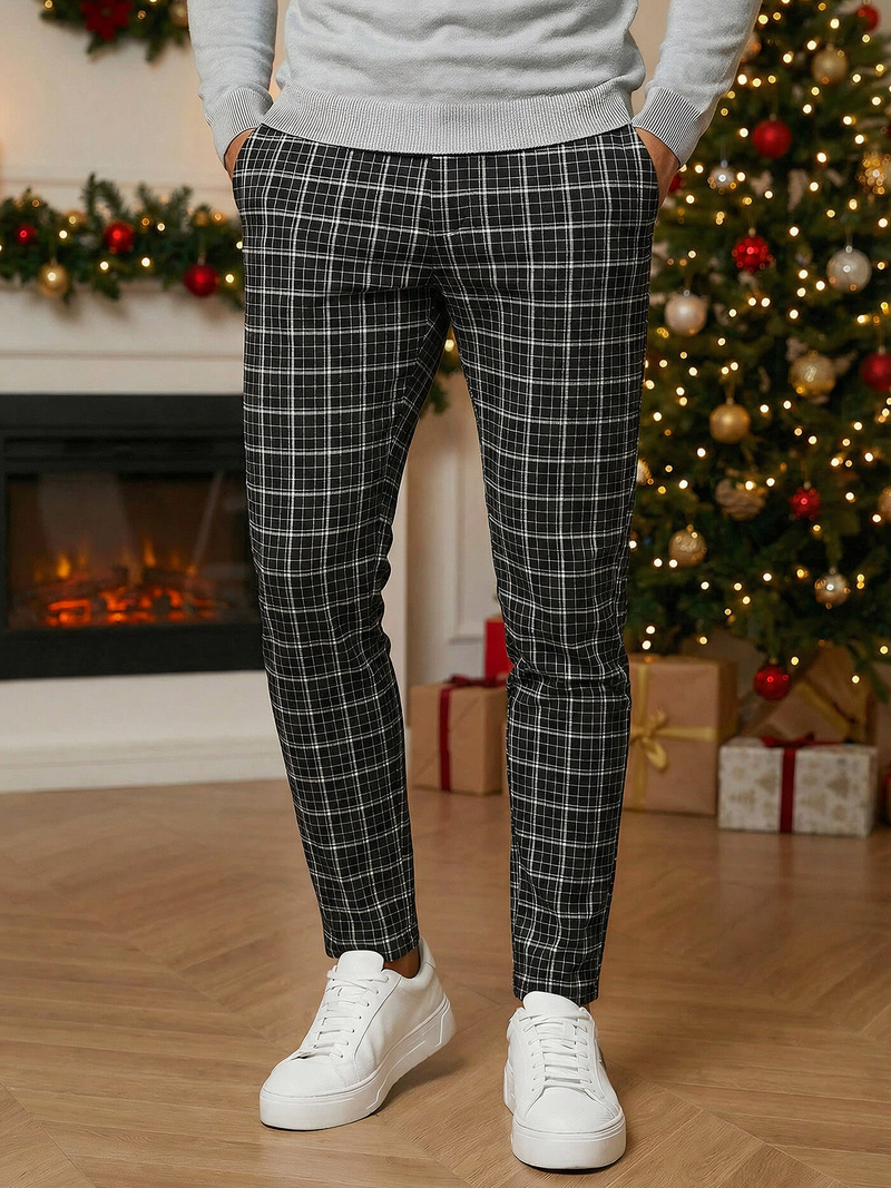 Pantalón chino de hombre negro OZONEE DJ/5515Z