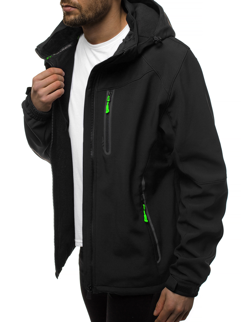 Chaqueta de hombre negra-verde OZONEE GE/12269Z