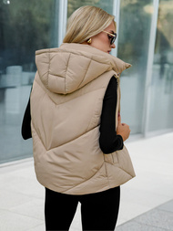 Chaleco de mujer beige OZONEE JS/16M9291/62