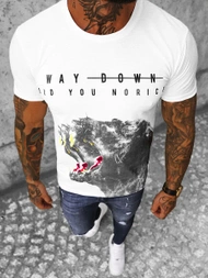 Camiseta de hombre blanco OZONEE O/1298Z