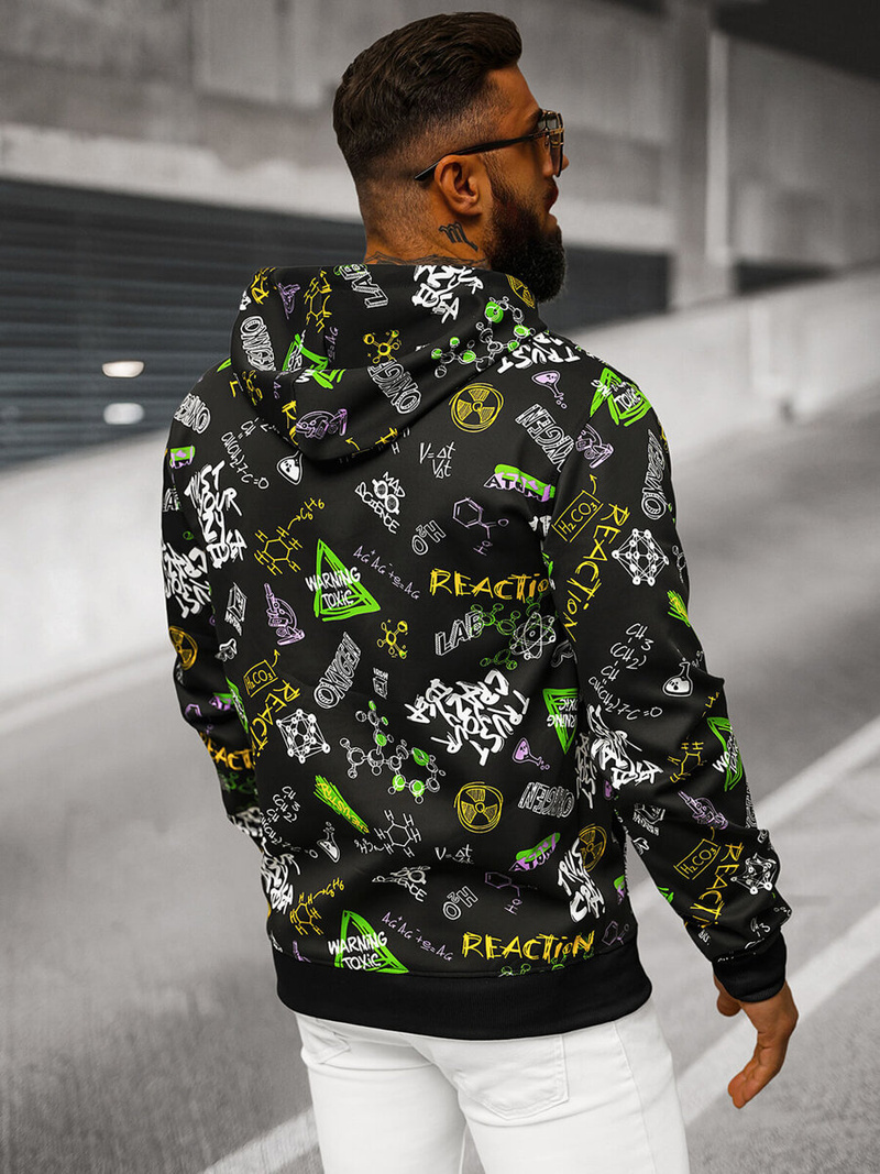 Sudadera de hombre negra OZONEE JS/8B1186/3