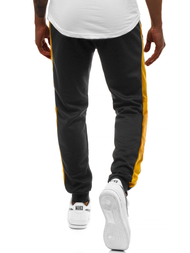 Pantalón de chándal de hombre negro amarillo OZONEE JS/JZ11003