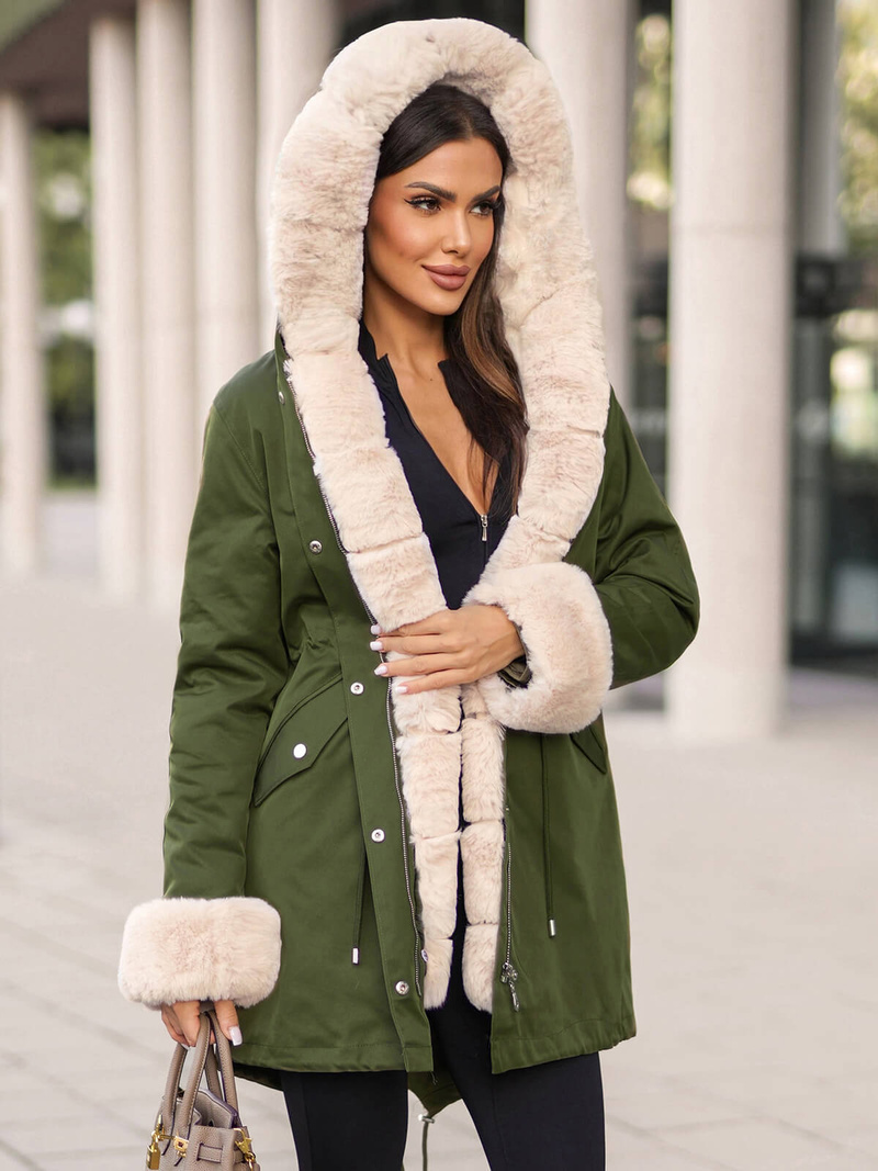 Chaqueta de mujer en verde OZONEE JS/M763/136Z