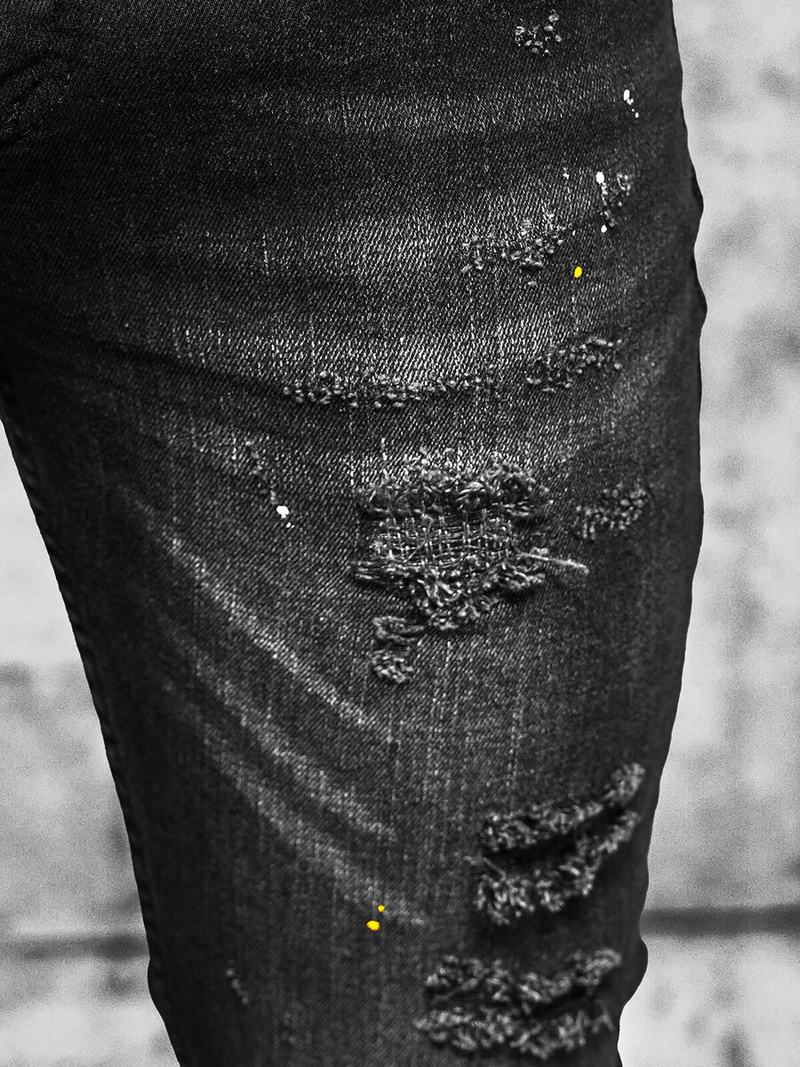 Vaqueros de hombre negras OZONEE O/MB465