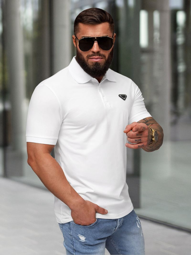 Polo de hombre blanca OZONEE NB/MT3122