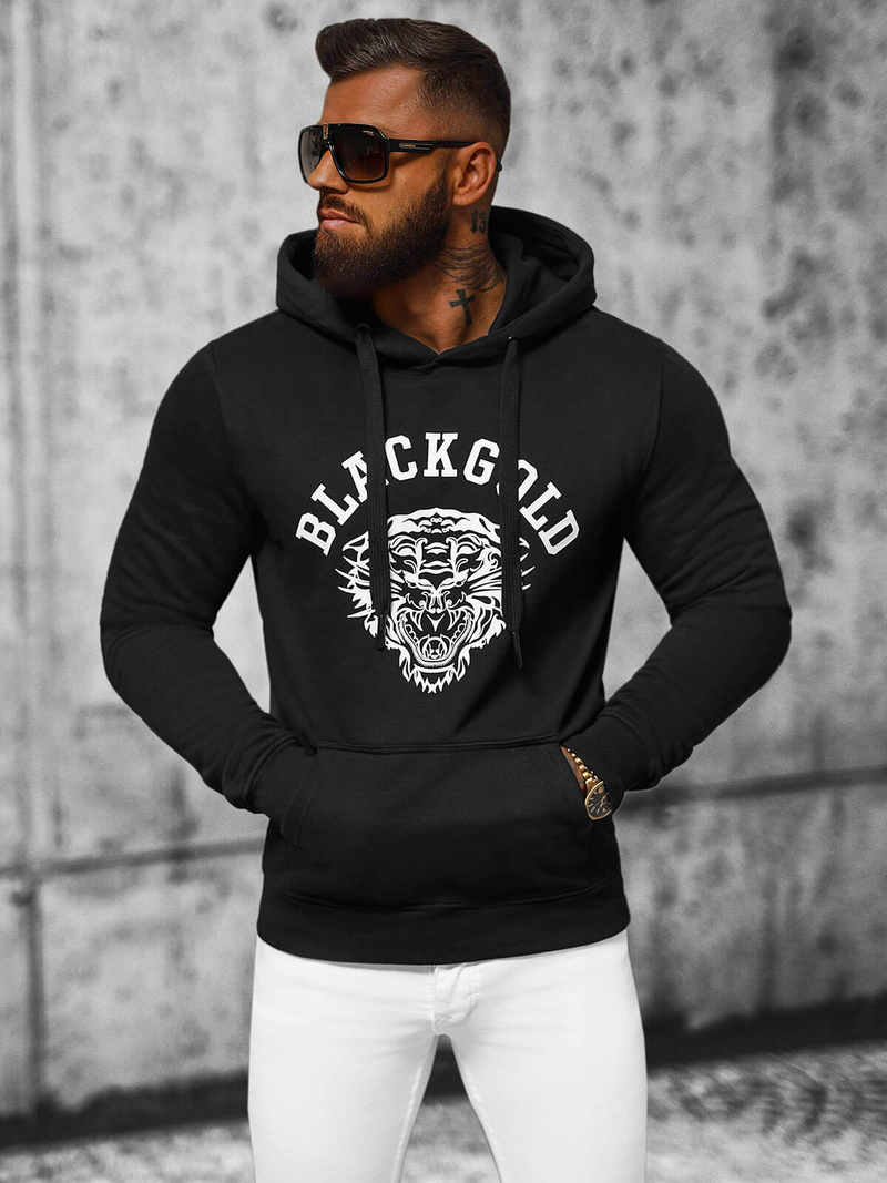 Sudadera de hombre negra OZONEE NB/MF2007