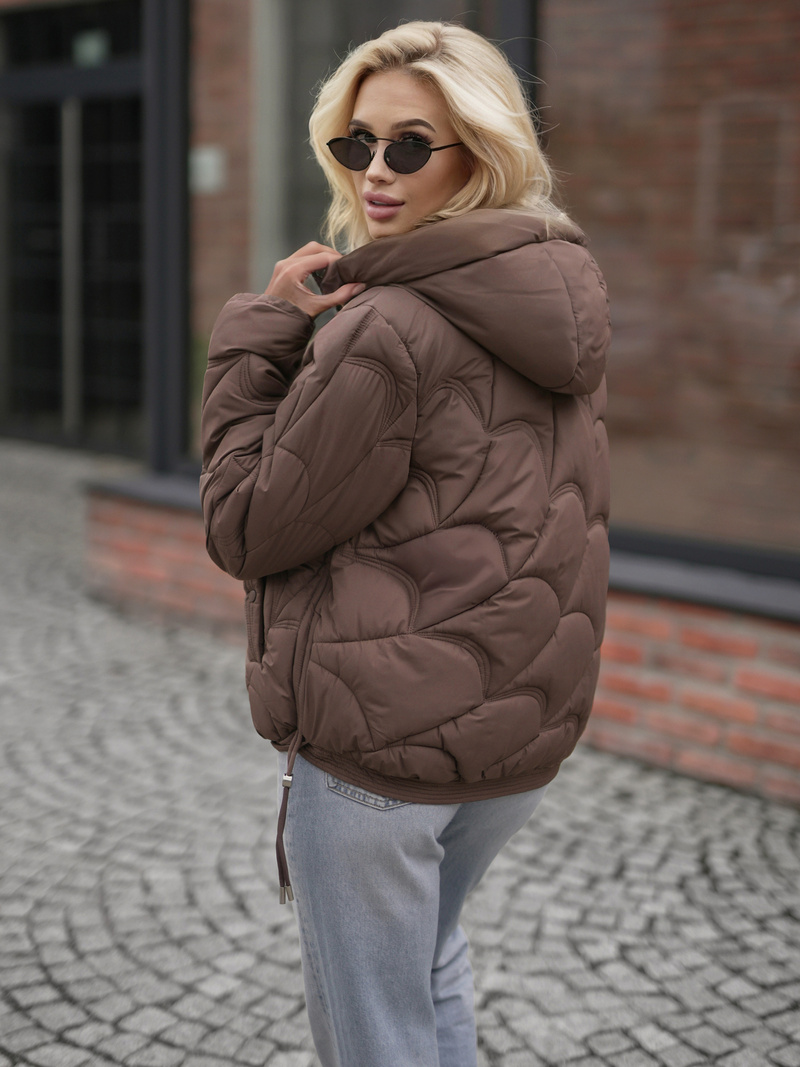 Chaqueta de mujer chocolate OZONEE JS/5M3336/158Z