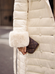 Abrigo de mujer beige OZONEE JS/5M3160/254/BZ