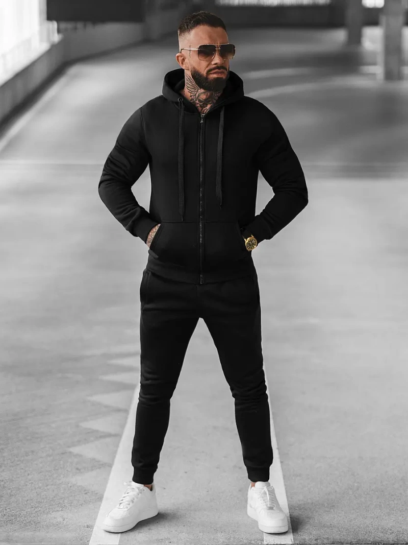 Chándal de hombre negro OZONEE JS/68C10386/3Z