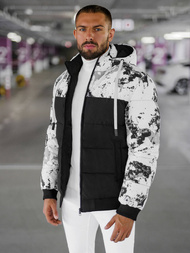 Chaqueta de invierno de hombre blanco-negro OZONEE JS/31M5030/392Z
