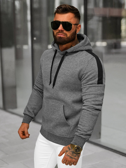Sudadera de hombre grafito OZONEE JS/8B1318/5