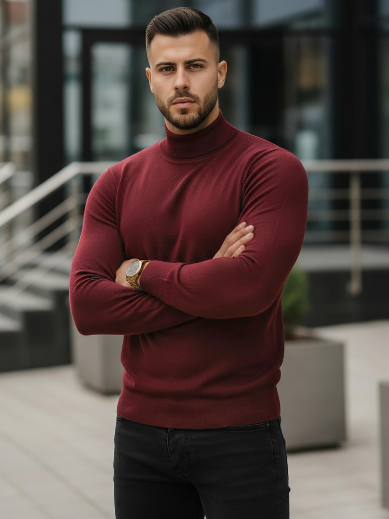 Jersey de hombre burdeos OZONEE V/V24503