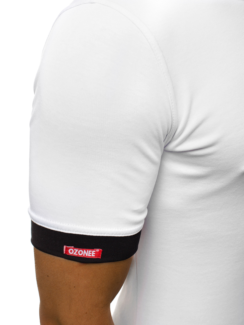 Camiseta de hombre blanca OZONEE O/1273Z